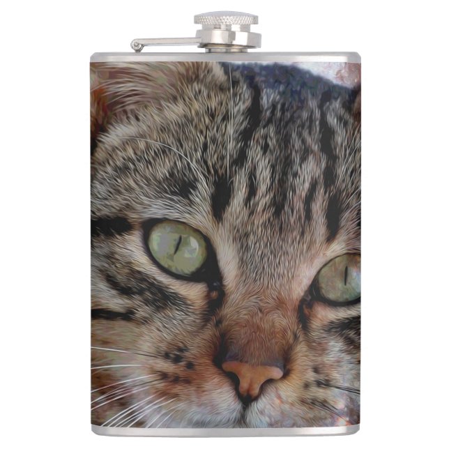 Weltraumkatze Flachmann (Vorderseite)