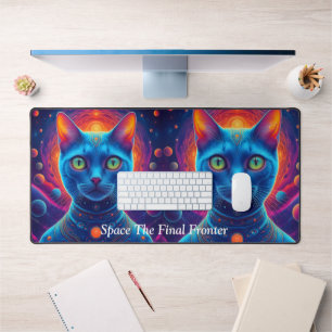 Weltraumkatze Kosmische Feline Schreibtischunterlage