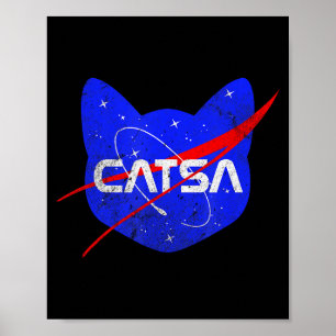 Weltraumkatze Lustiges Universum Catsa Poster
