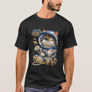 Weltraumkatze macht süße Astronauten-Kätzchen-Nick T-Shirt
