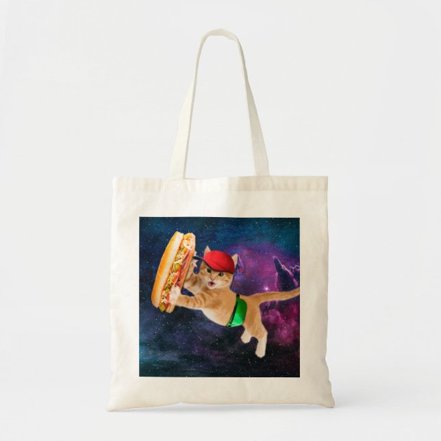 Weltraumkatze mit Kappen und Fanpackung Tragetasche (Vorne)