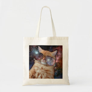 Weltraumkatze mit Sonnenbrille Tragetasche