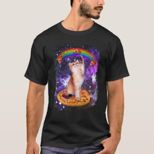 Weltraumkatze Pizza Regenbogen Katze Galaxie Süße T-Shirt
