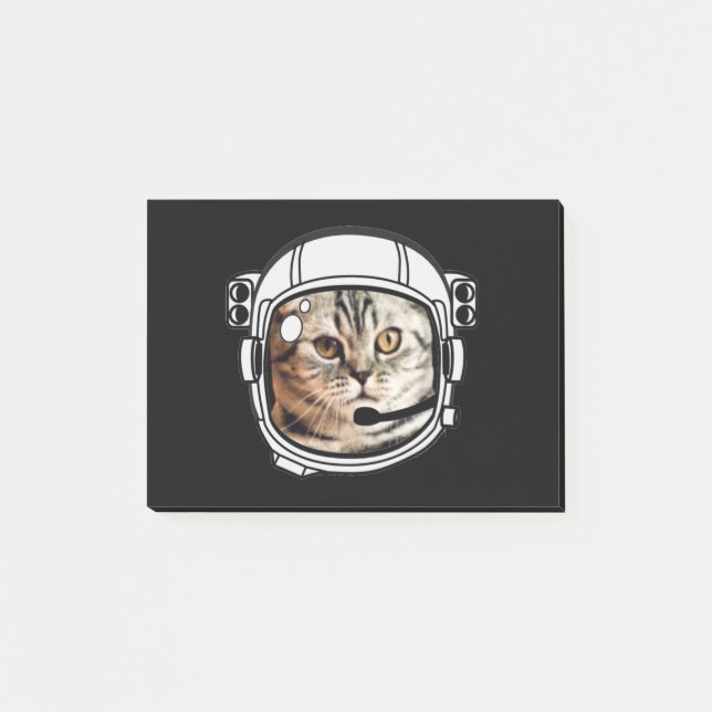 Weltraumkatze Post-it Klebezettel (Vorderseite)