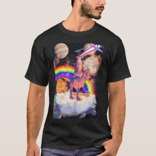 Weltraumkatze reiten Trex Turtle Planets Cosmic T-Shirt