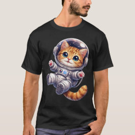 Weltraumkatze schwebend im Universum T-Shirt