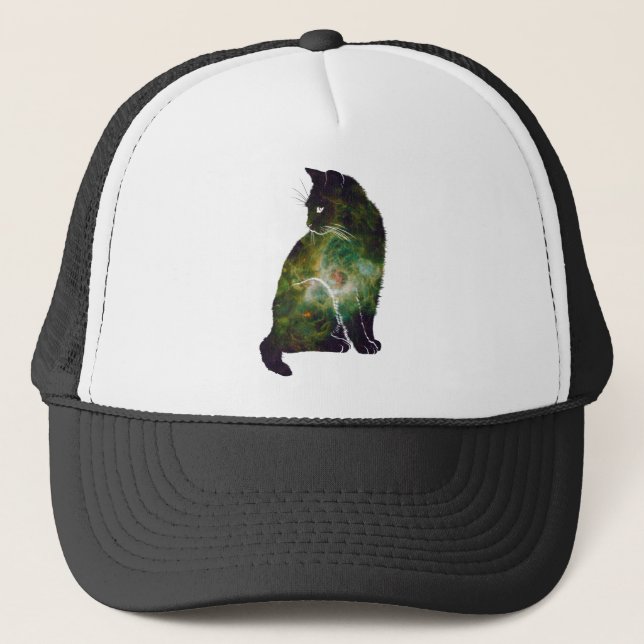 Weltraumkatze Truckerkappe (Vorderseite)
