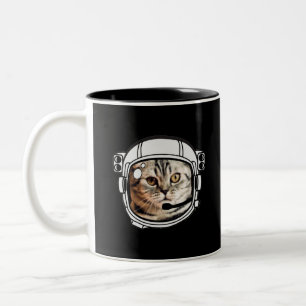 Weltraumkatze Zweifarbige Tasse