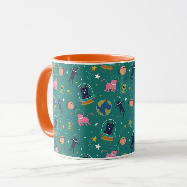Weltraumkatzen Tasse (Vorderseite Links)