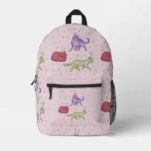 Weltraumkatzen Whimsical Space Cat Lustige Sci-Fi Bedruckter Rucksack