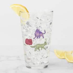 Weltraumkatzen Whimsical Space Cat Lustige Sci-Fi Glas