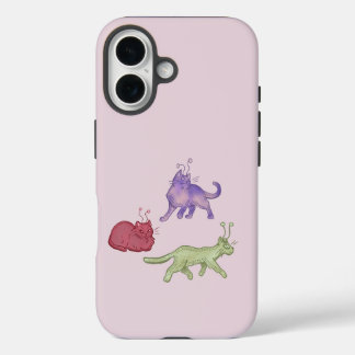 Weltraumkatzen Whimsical Space Cat Lustige Sci-Fi iPhone 16 Hülle