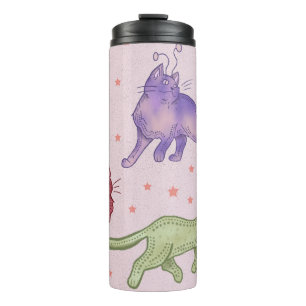 Weltraumkatzen Whimsical Space Cat Lustige Sci-Fi Thermosbecher