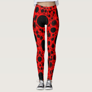Weltraumknochenpunkte - Rot Leggings