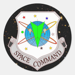 Weltraumkommando 2.0 runder aufkleber