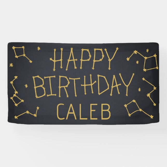 Weltraumkonstellation am Geburtstag Banner (Horizontal)