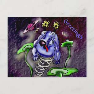 Weltraumkuh im Weltraum Postkarte