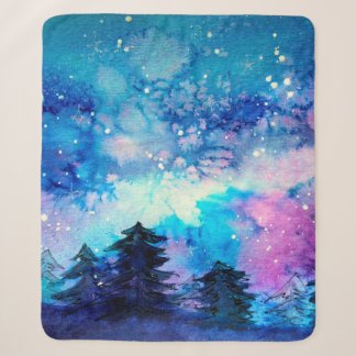 Weltraumkunst in Aquarellen mit Nachthimmel und Bä Sherpadecke