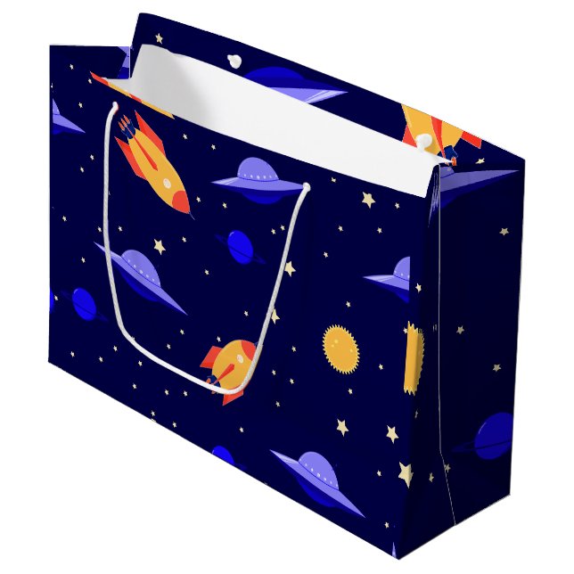 Weltraumkunst Weltraum Weltraum Weltraum Weltraum  Große Geschenktüte (Vorderseite Schrägansicht)