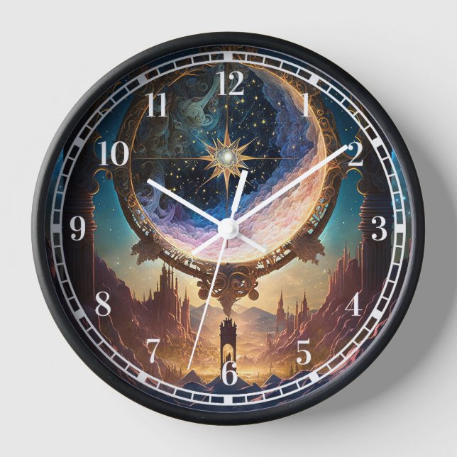Weltraumlandschaft der kosmischen Fantasie Uhr (Vorderseite)