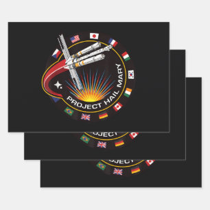 Weltraummissionsabzeichen Geschenkpapier Set