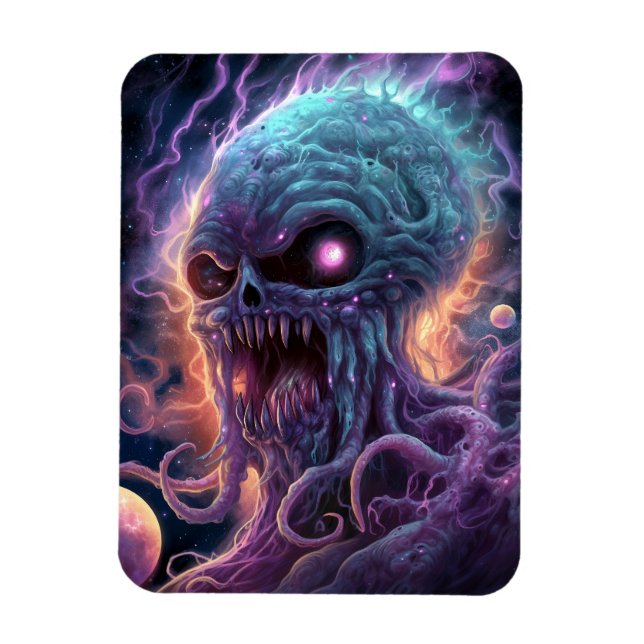 Weltraummonster Horror Art Magnet (Vertikal)