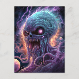 Weltraummonster Horror Art Postkarte