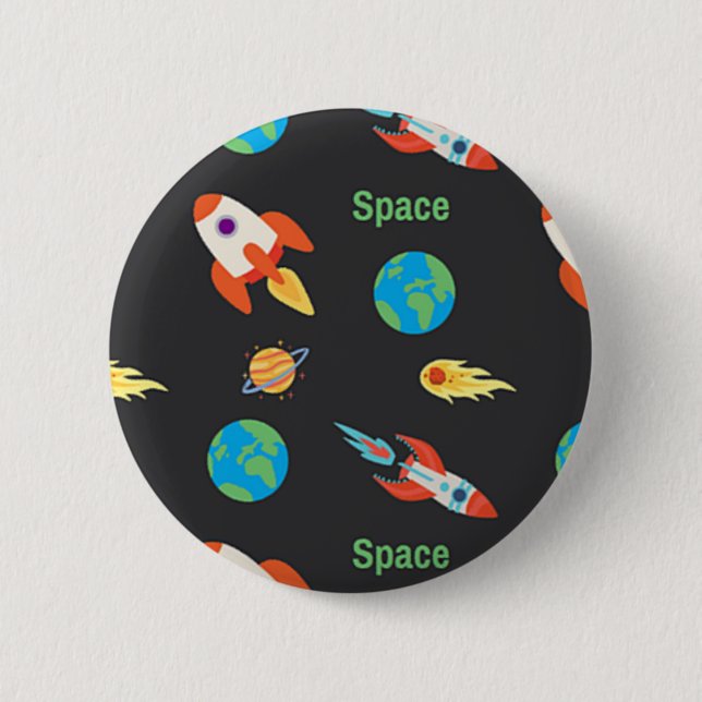 Weltraummuster auf schwarz button (Vorderseite)