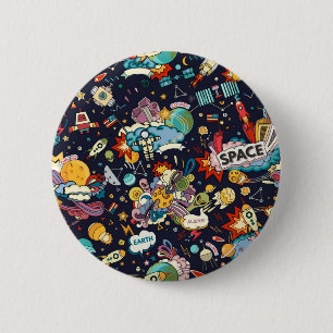 Weltraummuster Button