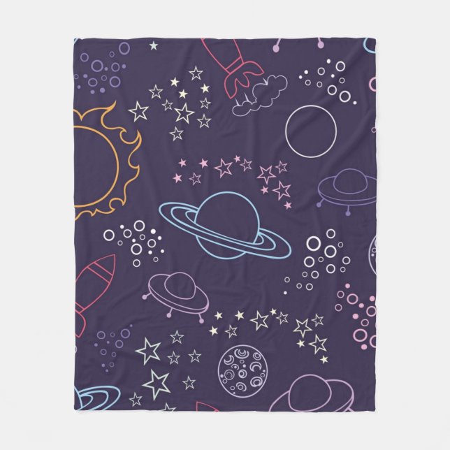 Weltraummuster Fleecedecke (Vorderseite)