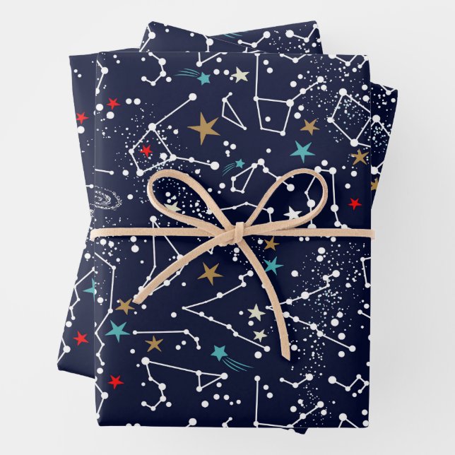 Weltraummuster  geschenkpapier set (Beispiel)
