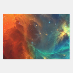 Weltraummuster Geschenkpapier Set