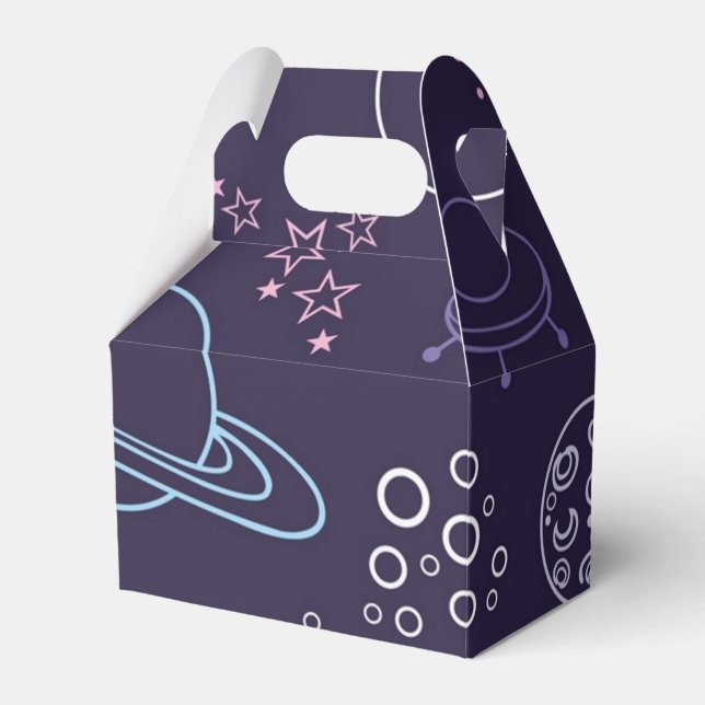 Weltraummuster Geschenkschachtel (Vorderseite)