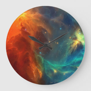 Weltraummuster Große Wanduhr