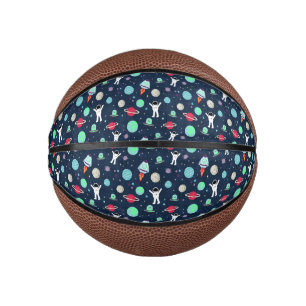 Weltraummuster-Illustration Mini Basketball