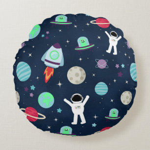 Weltraummuster-Illustration Rundes Kissen