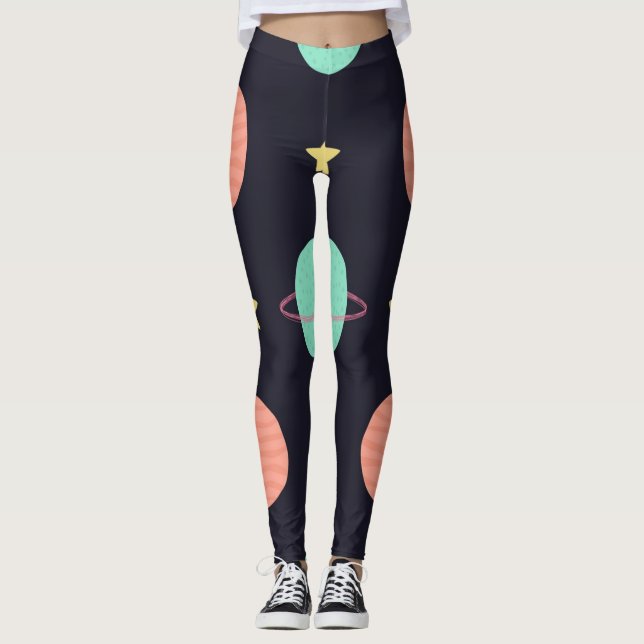 Weltraummuster Leggings (Vorderseite)