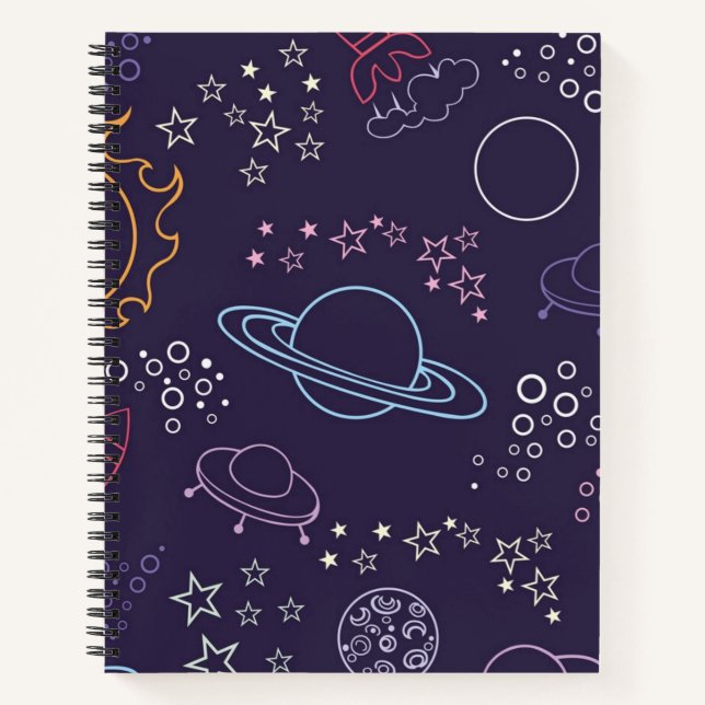 Weltraummuster Notizbuch (Vorderseite)