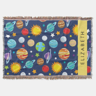 Weltraummuster, Planeten, Sterne, Kosmos, Ihr Name Decke