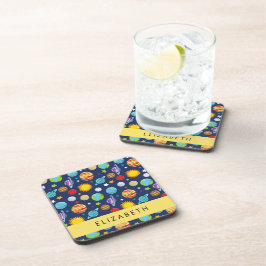 Weltraummuster, Planeten, Sterne, Kosmos, Ihr Name Getränkeuntersetzer