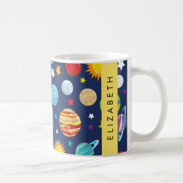 Weltraummuster, Planeten, Sterne, Kosmos, Ihr Name Kaffeetasse