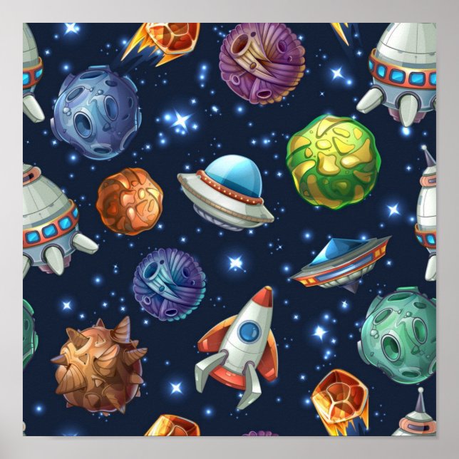 Weltraummuster Poster (Vorne)