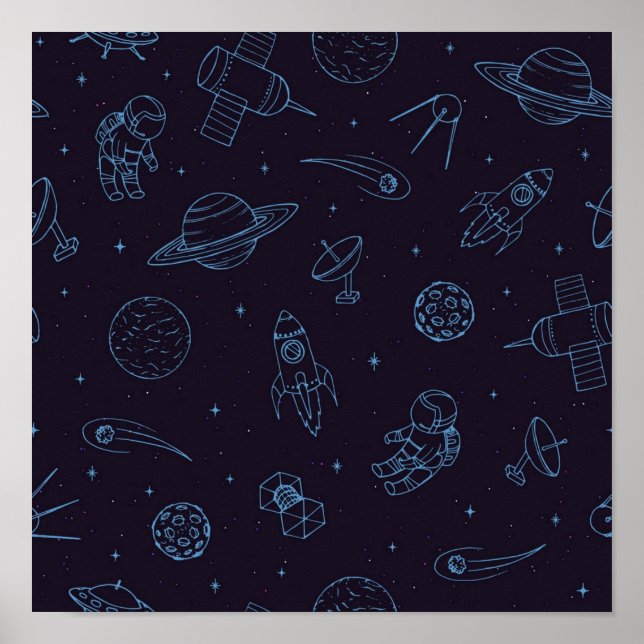 Weltraummuster Poster (Vorne)