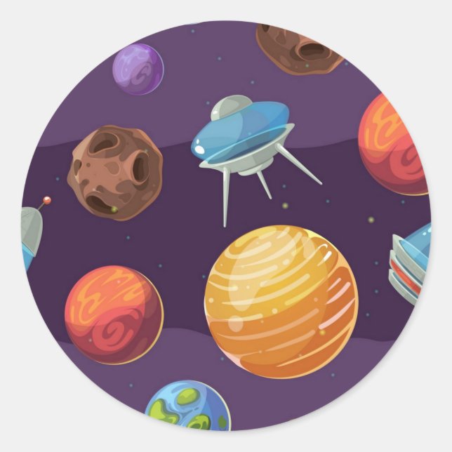 Weltraummuster Runder Aufkleber (Vorderseite)