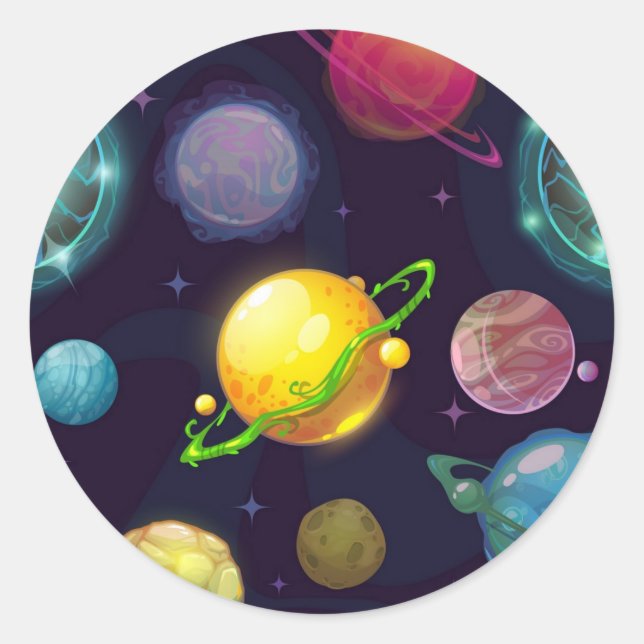 Weltraummuster Runder Aufkleber (Vorderseite)