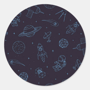 Weltraummuster Runder Aufkleber