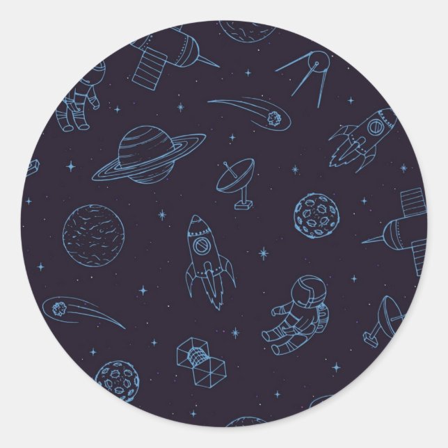 Weltraummuster Runder Aufkleber (Vorderseite)