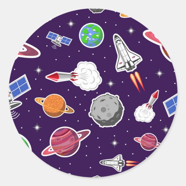 Weltraummuster Runder Aufkleber (Vorderseite)