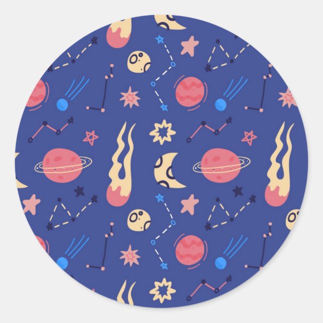 Weltraummuster Runder Aufkleber (Vorderseite)