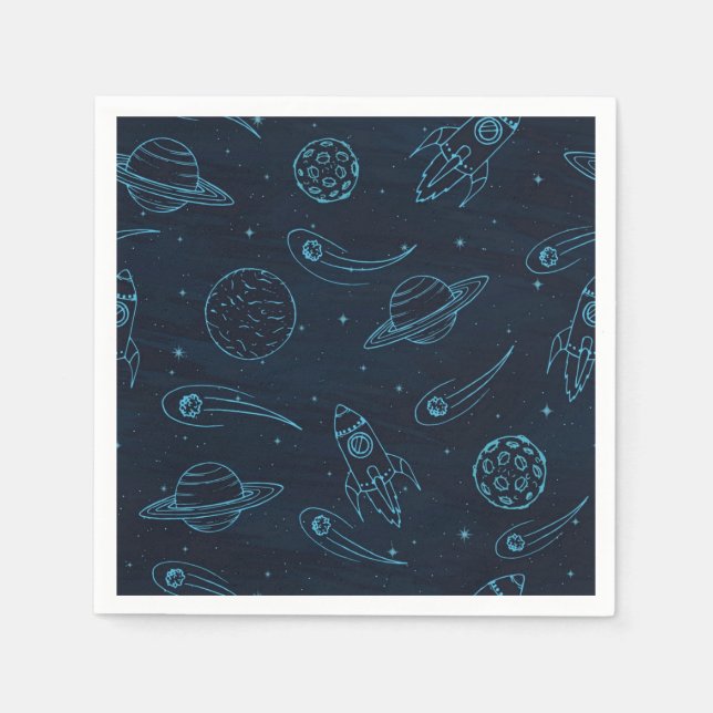 Weltraummuster Serviette (Vorderseite)